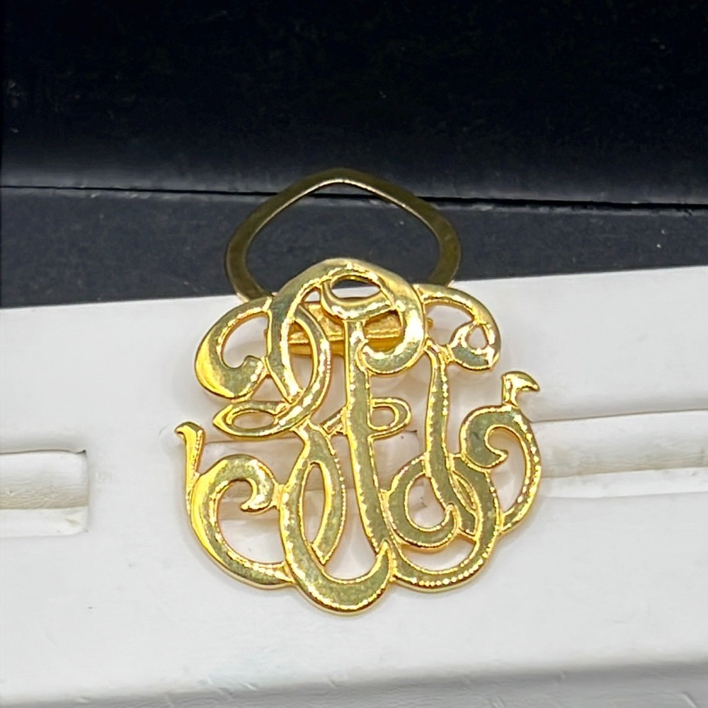 Vintage Lieba swirly pattern scarf clip
